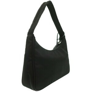 Prada Hobo Saffiano Black Bag ReEdition 2005 Shoulder Leather